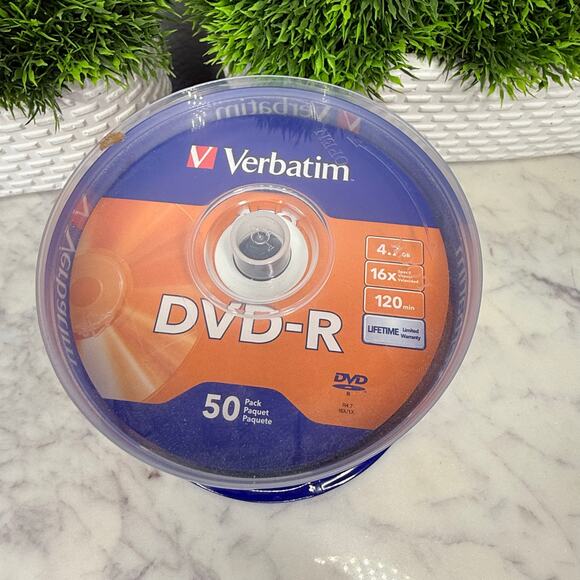 Verbatim DVD-R Discs, 4.7GB, 16x, Spindle, Matte Silver, 50 Pack, NEW,SEALED - Picture 4 of 4